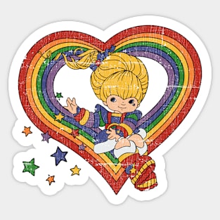 Rainbow Brite With Rainbow Heart Sticker